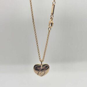 Chopard Chopardissimo 750 18K Rose Gold Heart Necklace on 16 inch Chopard Chain
